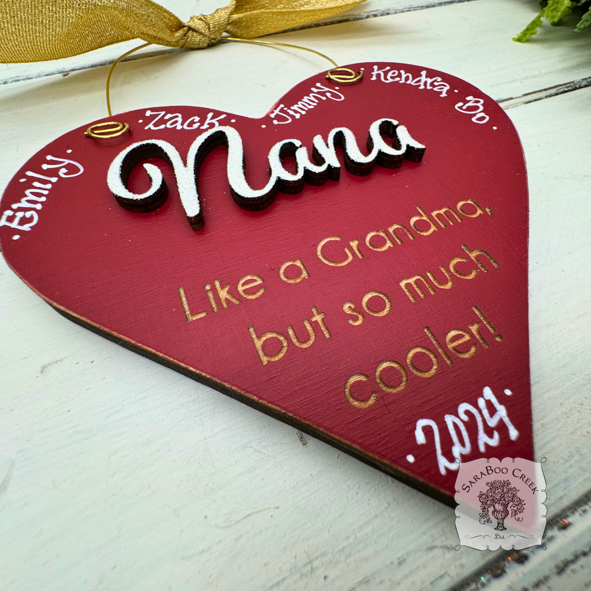 Nana Heart Ornament - Personalized Nana Gift with Fun Sentiment