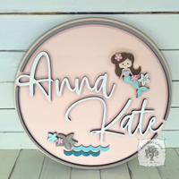 Two Name Round Mermaid Sign