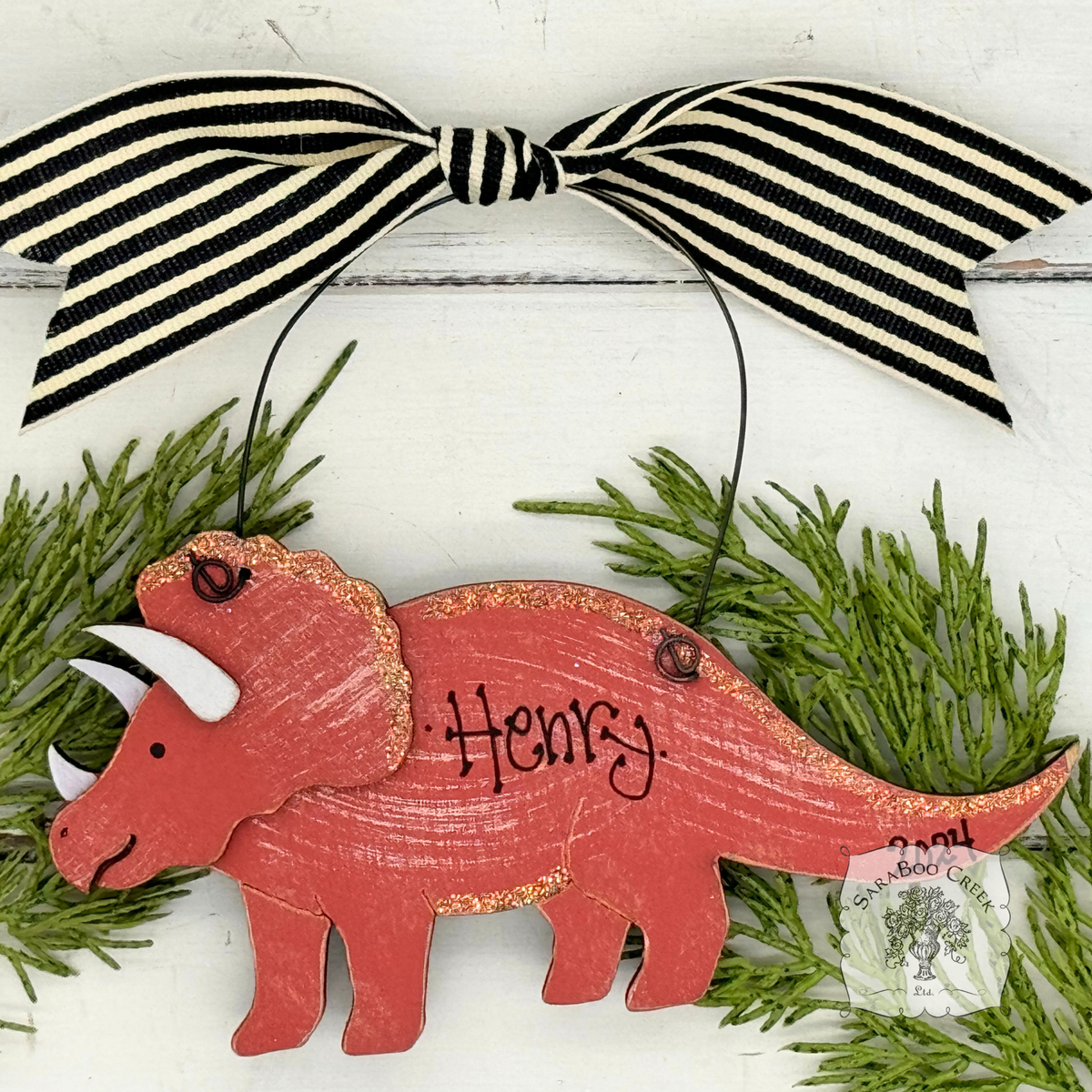 Triceratops Dinosaur Ornament