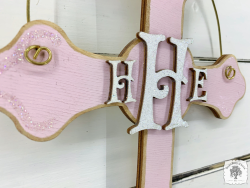 Classic Cross with Flower - Personalized with Monogram