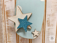 Dotted Contemporary Cross - Customized with Name & Heart or Star Decoration