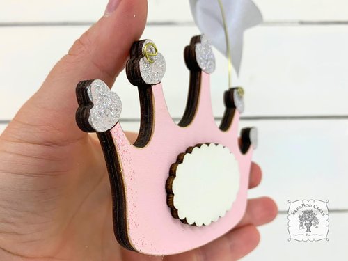 Crown Ornament - Personalized Pink Tiara Princess Gift