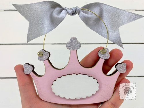 Crown Ornament - Personalized Pink Tiara Princess Gift