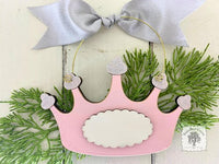 Crown Ornament - Personalized Pink Tiara Princess Gift