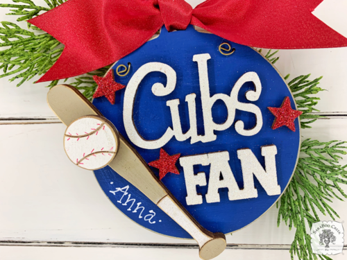 Cubs Fan Ornament - Personalized Chicago Cubs Fan Gift