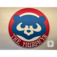 Chicago Cubs Custom 20" Sign - Vintage Cubbie Bear Logo Wall Hanger