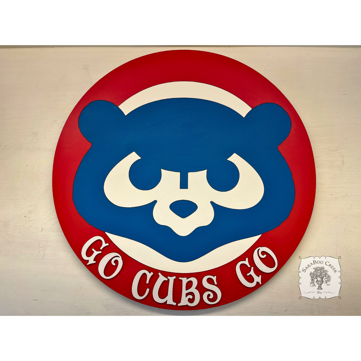 Chicago Cubs Custom 20" Sign - Vintage Cubbie Bear Logo Wall Hanger