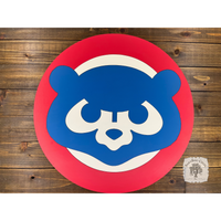 Chicago Cubs Custom 20" Sign - Vintage Cubbie Bear Logo Wall Hanger