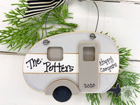 Camper Ornament - Personalized Vintage Style Camper Trailer Christmas Ornament, Camping Gift