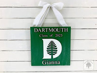 College / University School Sign - Dartmouth College Logo on 12 x 12 Plaque; Handmade Wood