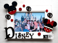 Disney Picture Frame with Mickey & Minnie - Holds 4" x 6" Photo