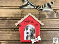 Dog Picture Ornament - Personalized Dog House Photo Frame with Bone