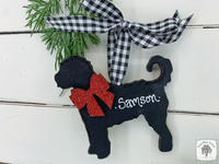 Doodle Ornament - Personalized Labradoodle Dog Black Silhouette Ornament