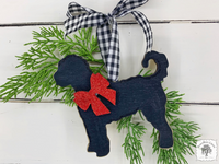 Doodle Ornament - Personalized Labradoodle Dog Black Silhouette Ornament