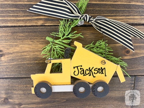 Dump Truck Ornament - Personalized Dumptruck Construction Vehicle Ornament