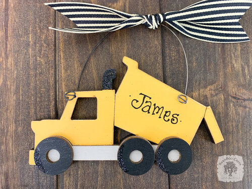 Dump Truck Ornament - Personalized Dumptruck Construction Vehicle Ornament