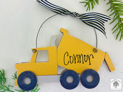 Dump Truck Ornament - Personalized Dumptruck Construction Vehicle Ornament