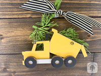 Dump Truck Ornament - Personalized Dumptruck Construction Vehicle Ornament