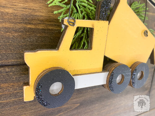 Dump Truck Ornament - Personalized Dumptruck Construction Vehicle Ornament