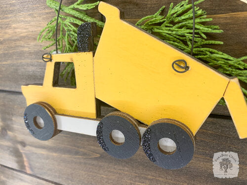 Dump Truck Ornament - Personalized Dumptruck Construction Vehicle Ornament