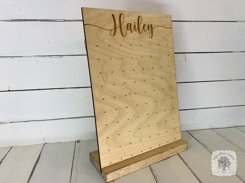 Custom Engraved Standing Earring Holder - Jewelry Organizer Personalized with Name or Word