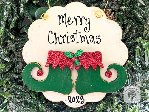 Elf Boots Christmas Ornament - Personalized Christmas Elf Gift