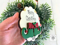 Elf Boots Christmas Ornament - Personalized Christmas Elf Gift