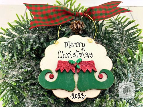 Elf Boots Christmas Ornament - Personalized Christmas Elf Gift