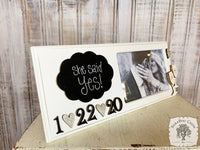 Engagement Picture Frame w/ Personalized Message of your choice & Engaged Date