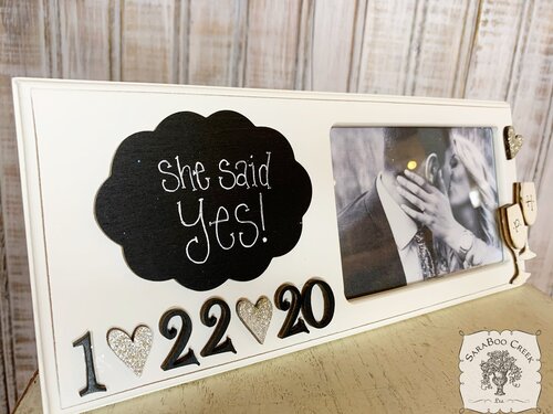 Engagement Picture Frame w/ Personalized Message of your choice & Engaged Date