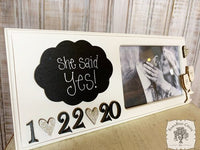 Engagement Picture Frame w/ Personalized Message of your choice & Engaged Date