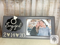 Engaged Picture Frame in Gray - Customized with Engagement Date