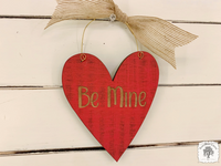 Rustic Love Heart Ornament w/ Engraved Love Messages