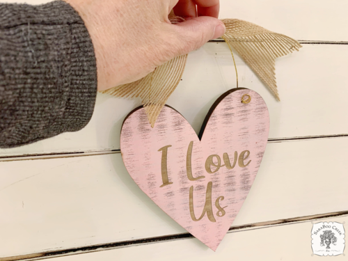 Rustic Love Heart Ornament w/ Engraved Love Messages