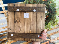 Fall Square Beadboard Plaque with Pumpkins & Custom Name or Autumn Greeting