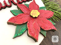 Feliz Navidad Personalized Ornament with Poinsettia - Spanish Merry Christmas Gift