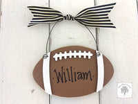 Football Ornament - Personalized Handmade Wood Football Gift