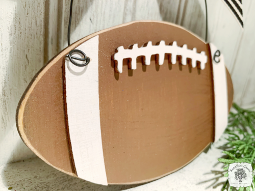 Football Ornament - Personalized Handmade Wood Football Gift