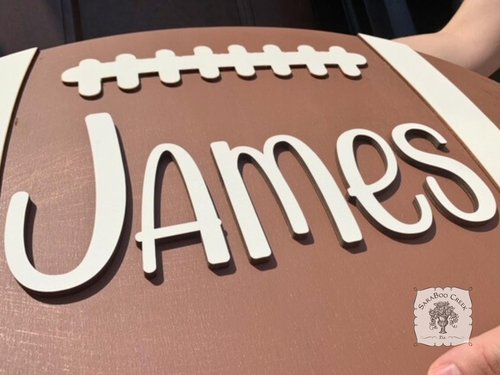 Football Sign - Personalized Wood Plaque for Boys Room or Sports Decor Wall Hanging