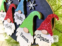 Gnome Family Ornament with 2, 3, 4, 5, or 6 Personalized Gnomes - Family, Grandkids, Friends Gift