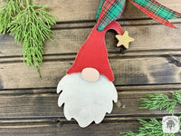 Gnome Ornament - Personalized Single Gnome hung by Ribbon