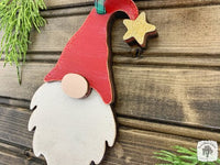 Gnome Ornament - Personalized Single Gnome hung by Ribbon