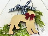 Goldendoodle Ornament - Personalized Golden Doodle Silhouette, Labradoodle Dog