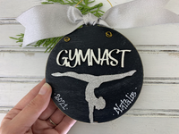 Gymnast Ornament - Personalized Gymnastics Tumbling Silhouette