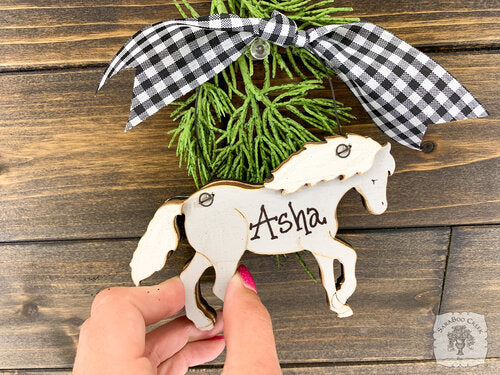 Horse Ornament - Personalized Horse Gift in 5 Colors