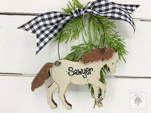 Horse Ornament - Personalized Horse Gift in 5 Colors