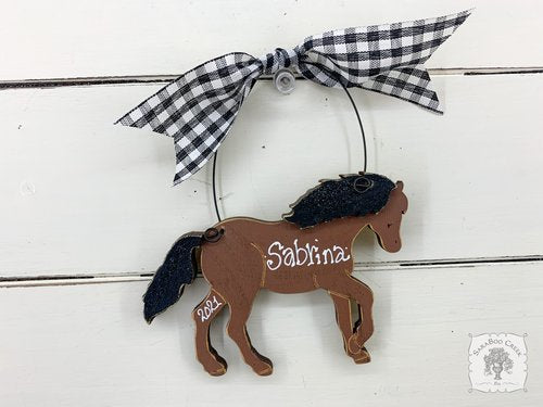 Horse Ornament - Personalized Horse Gift in 5 Colors