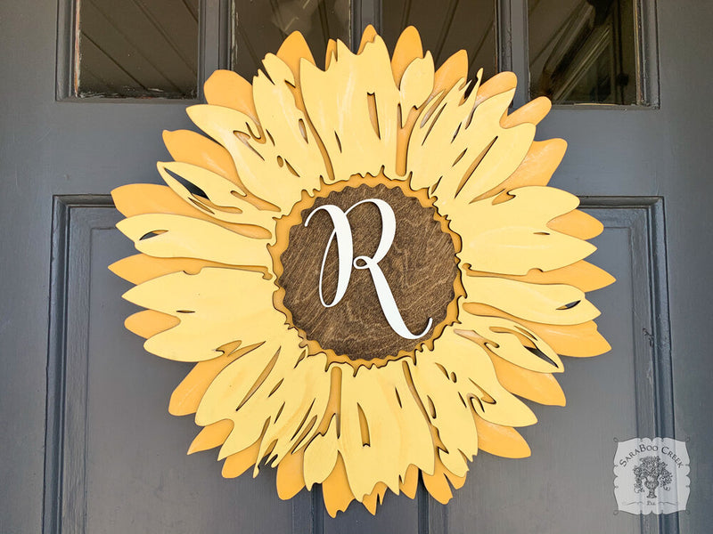 20" Sunflower Sign - Customize with Name, Word or Initial