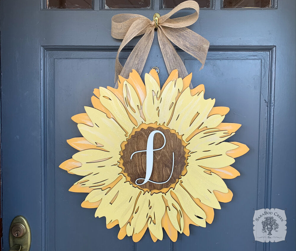 20" Sunflower Sign - Customize with Name, Word or Initial