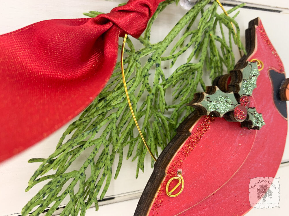 Cardinal Ornament - Personalized Cardinal Christmas Ornament, Handmade Wood Memorial Gift